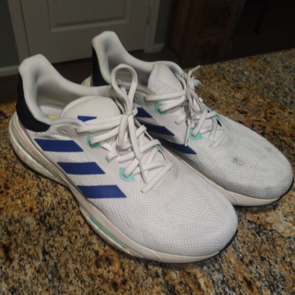 Rare Adidas Solarglide 6 Running Shoes Cloud White Blue Mint Men's US 11 - Picture 2 of 14